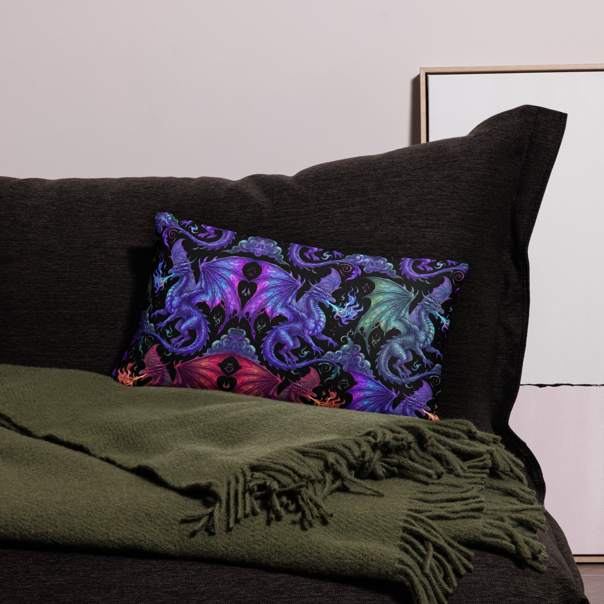 Colourful Dragons Pillow Case - Image 5