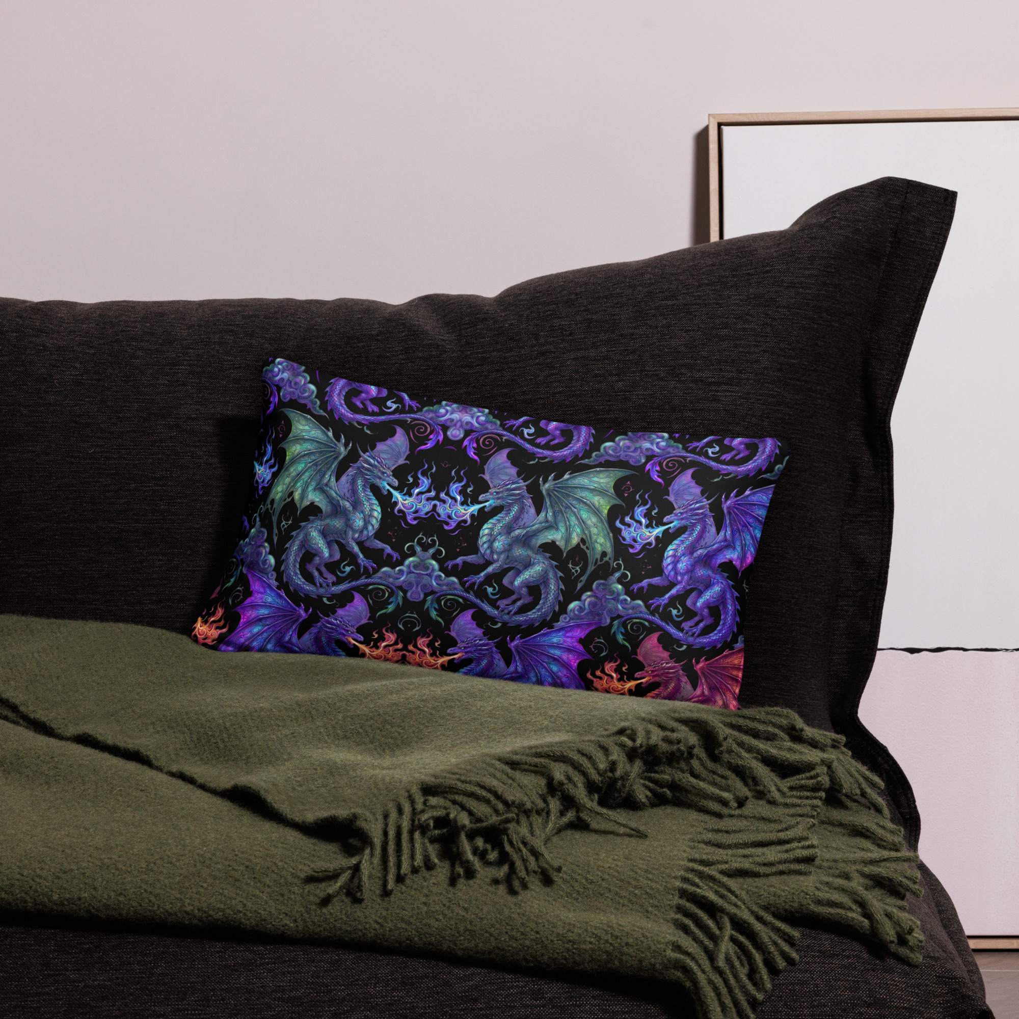 Colourful Dragons Pillow Case - Image 4