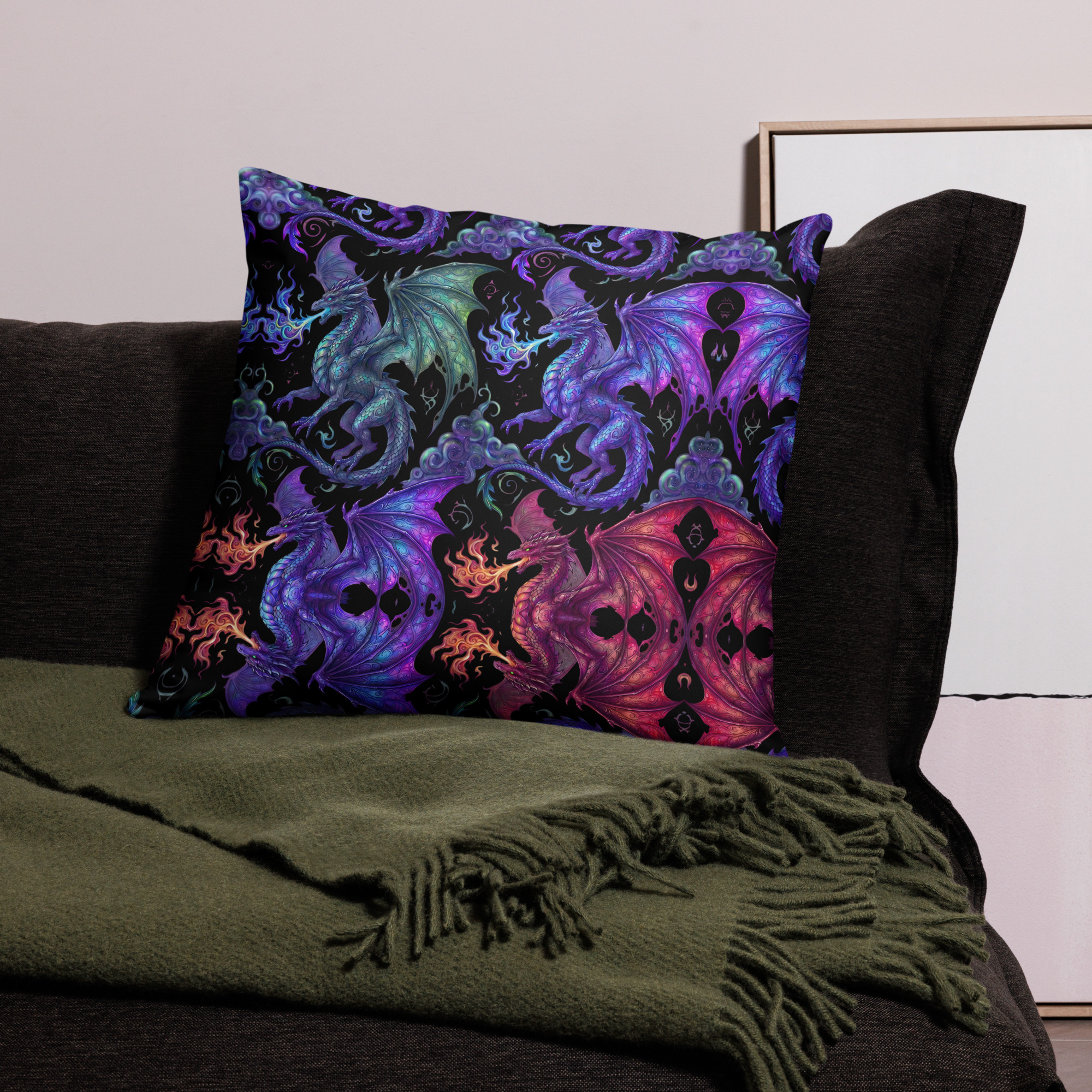 Colourful Dragons Pillow Case - Image 6