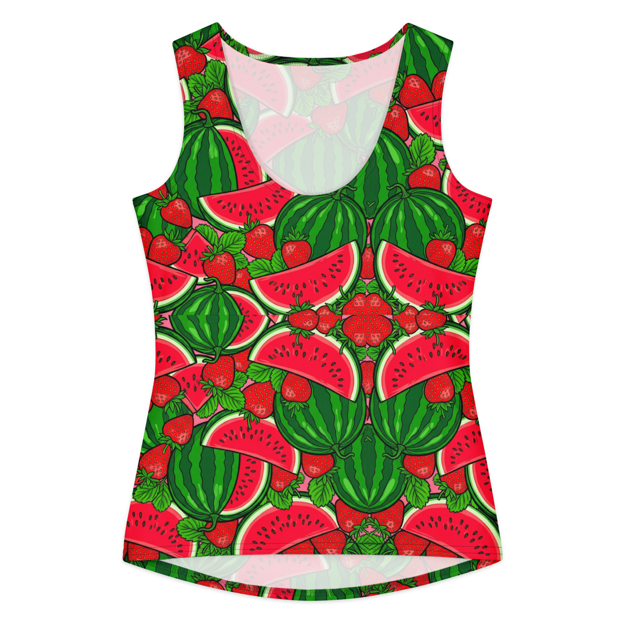 Strawberries and Watermelon Women's cotton tank top - Image 2