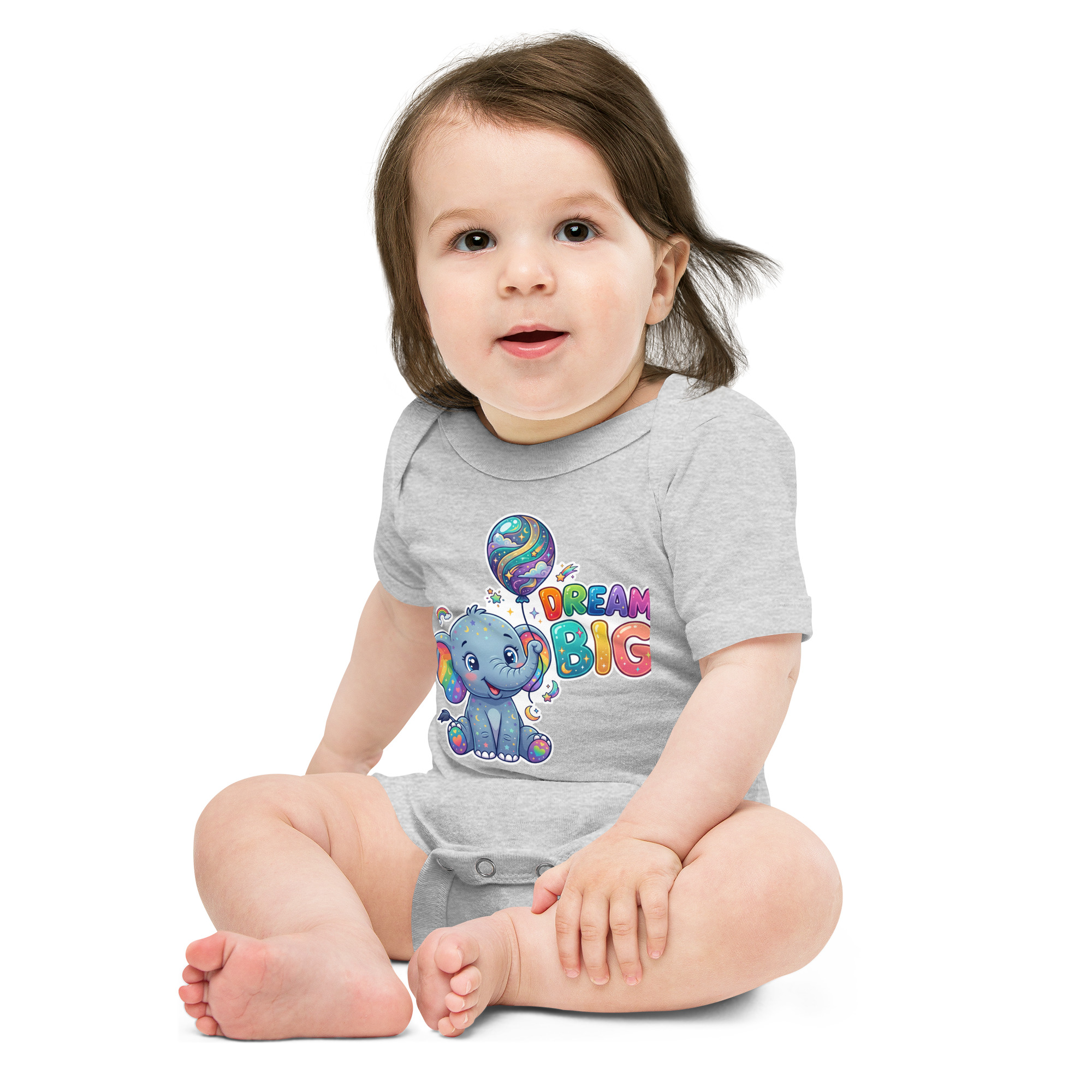 Dream Big Elephant Baby short sleeve one piece - Image 9