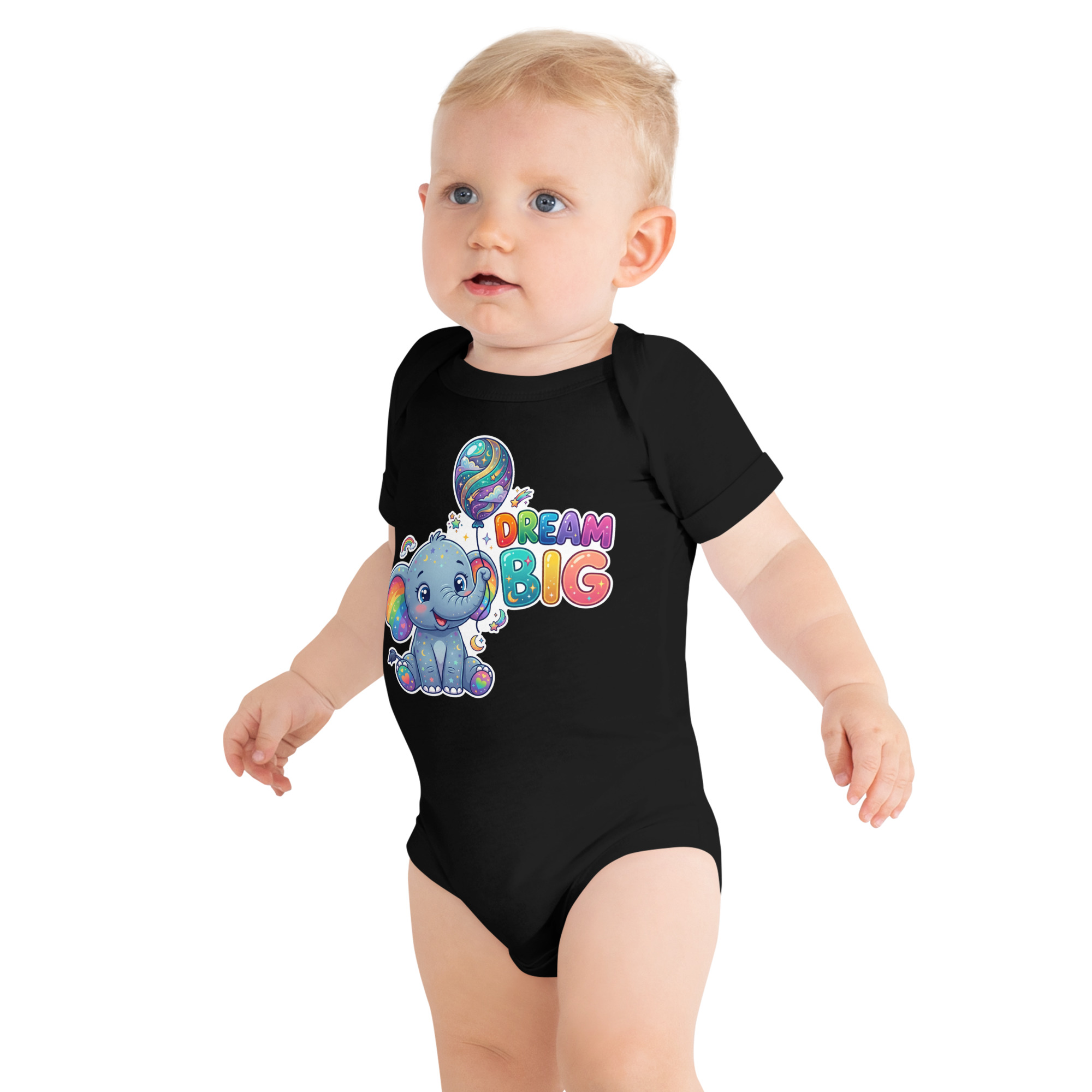 Dream Big Elephant Baby short sleeve one piece - Image 2