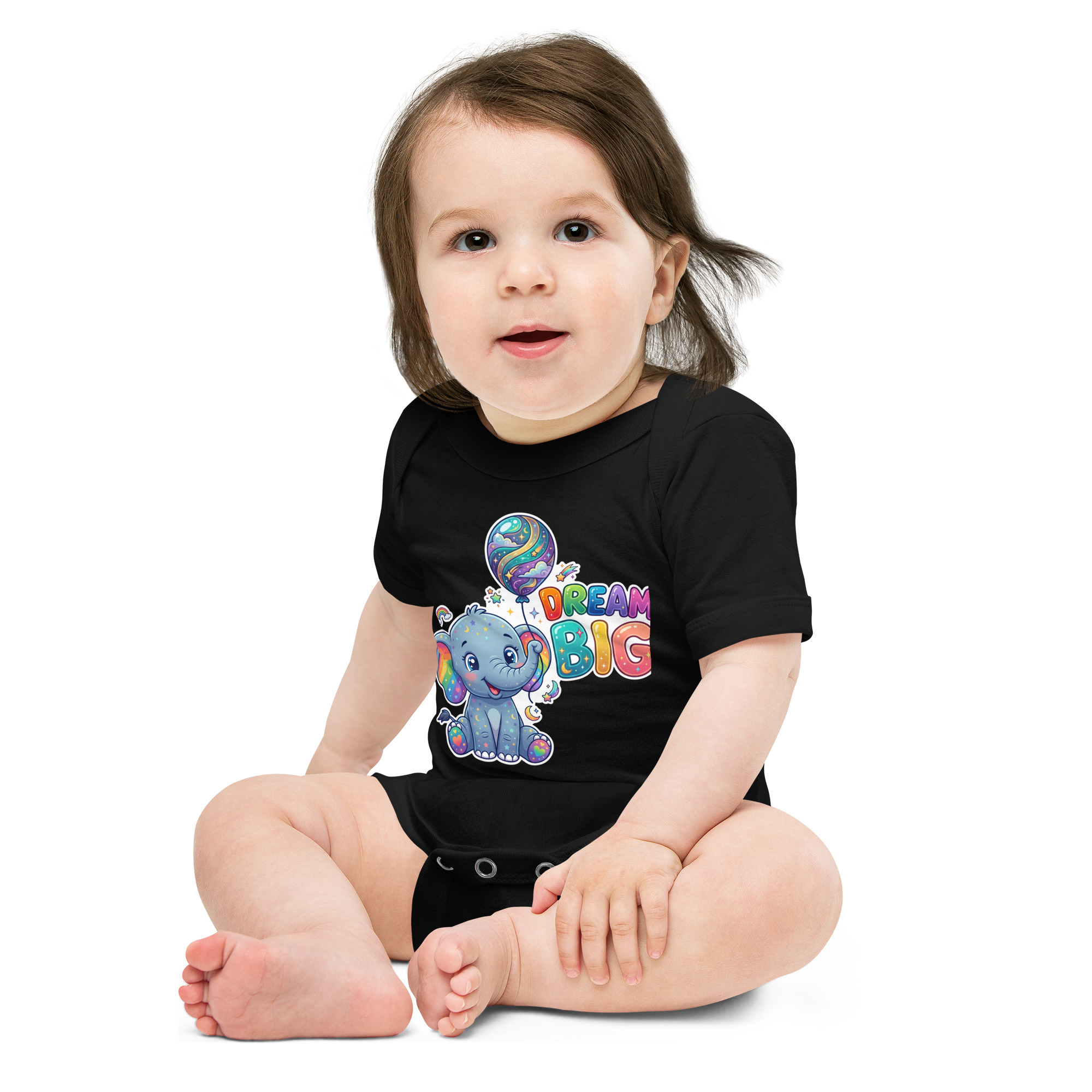 Dream Big Elephant Baby short sleeve one piece - Image 3