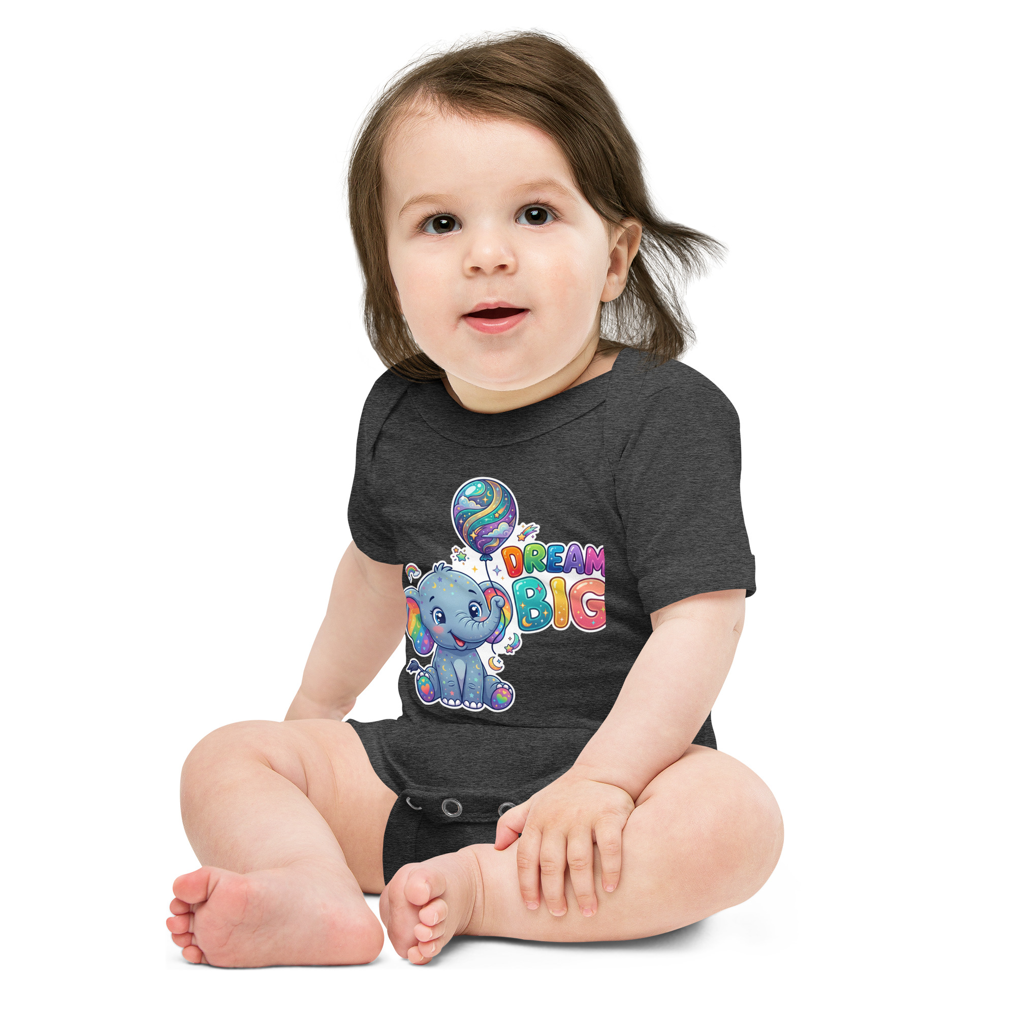 Dream Big Elephant Baby short sleeve one piece - Image 5