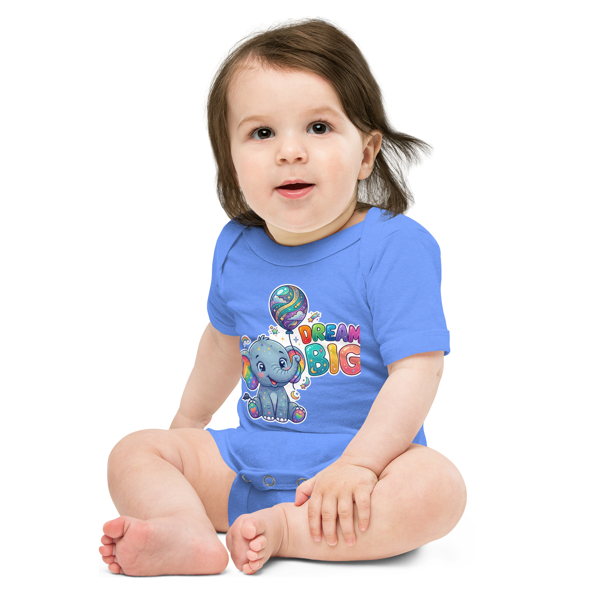 Dream Big Elephant Baby short sleeve one piece - Image 7