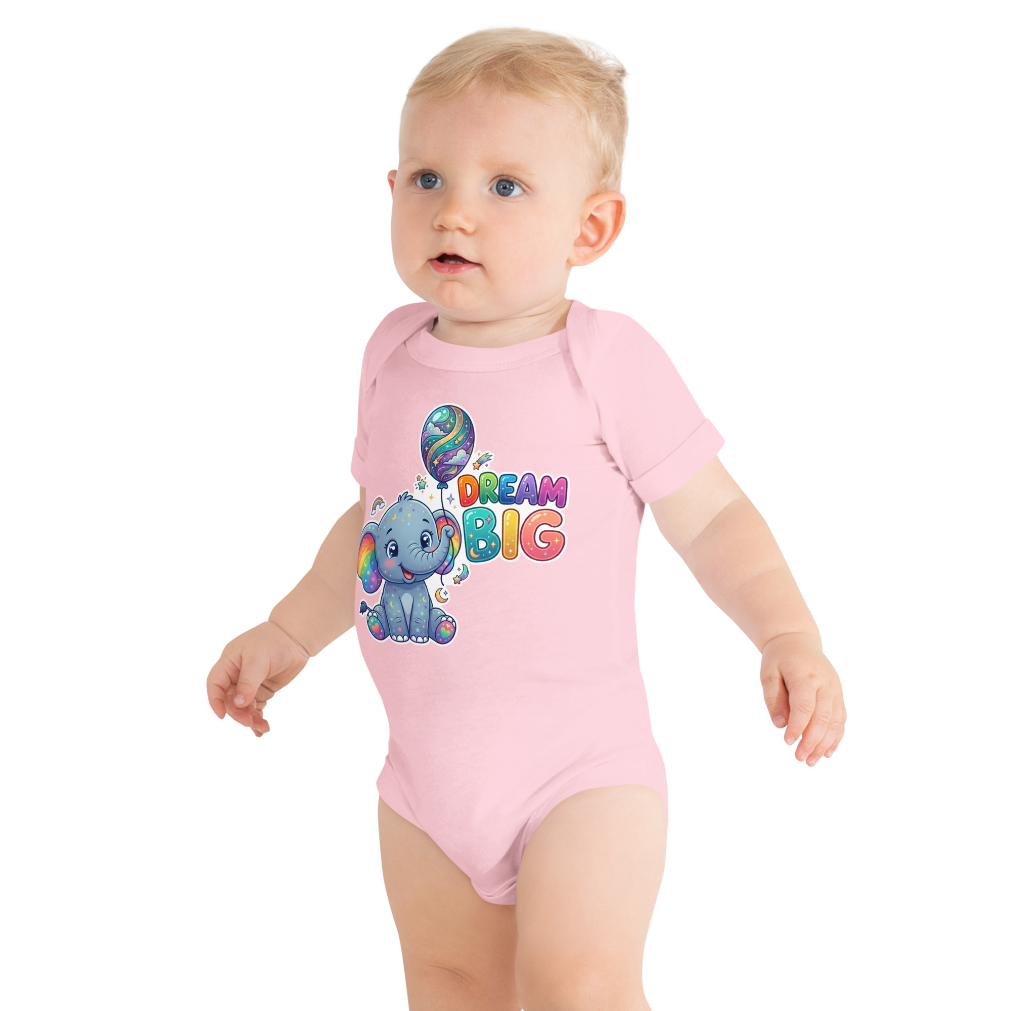 Dream Big Elephant Baby short sleeve one piece - Image 10