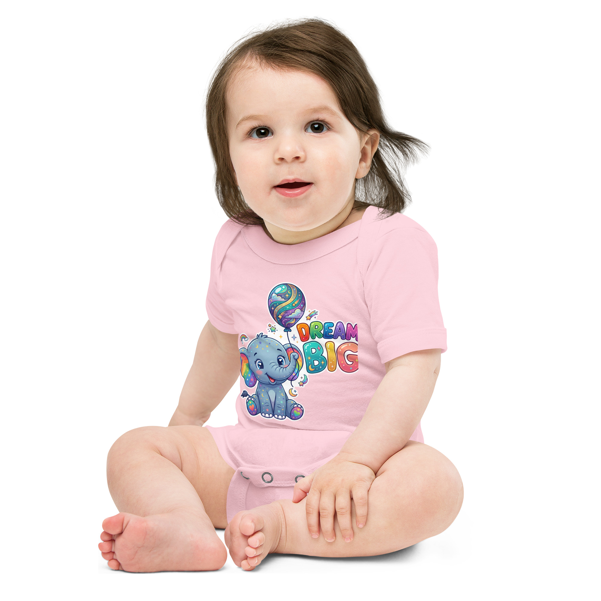 Dream Big Elephant Baby short sleeve one piece - Image 11