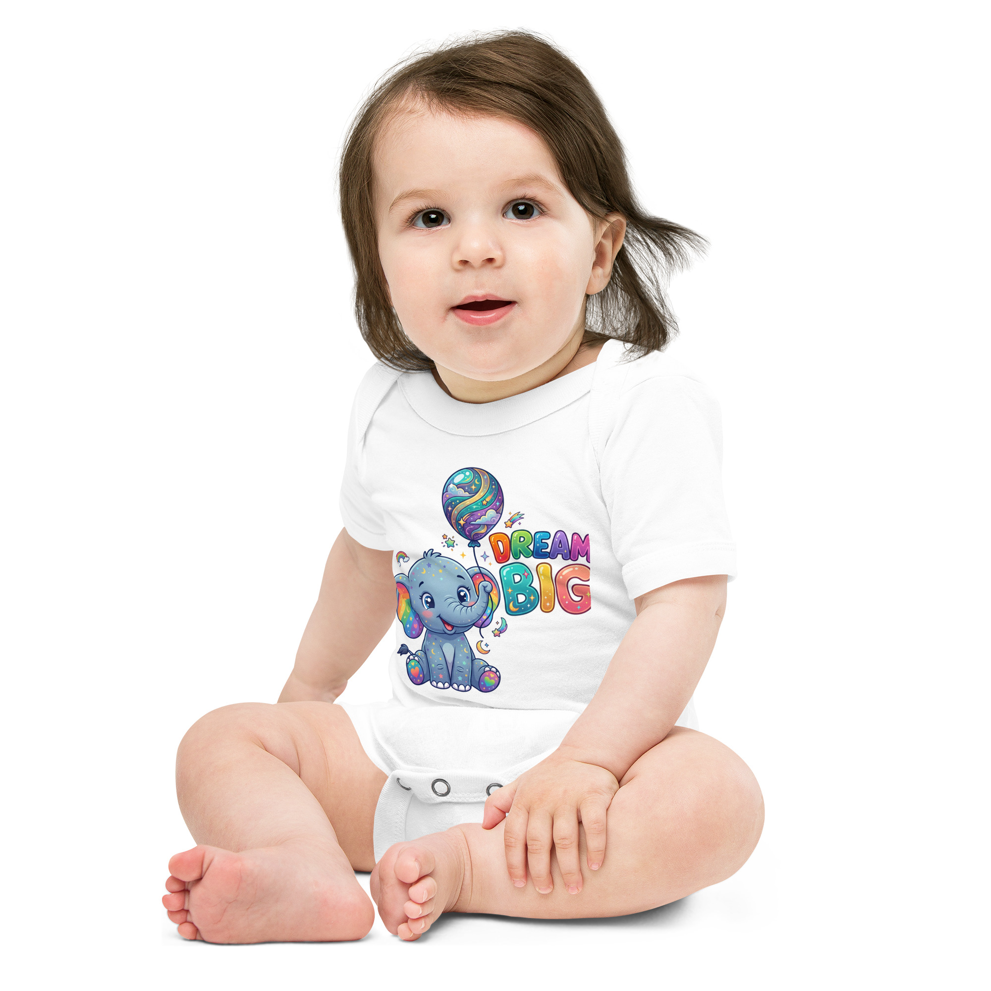 Dream Big Elephant Baby short sleeve one piece - Image 15