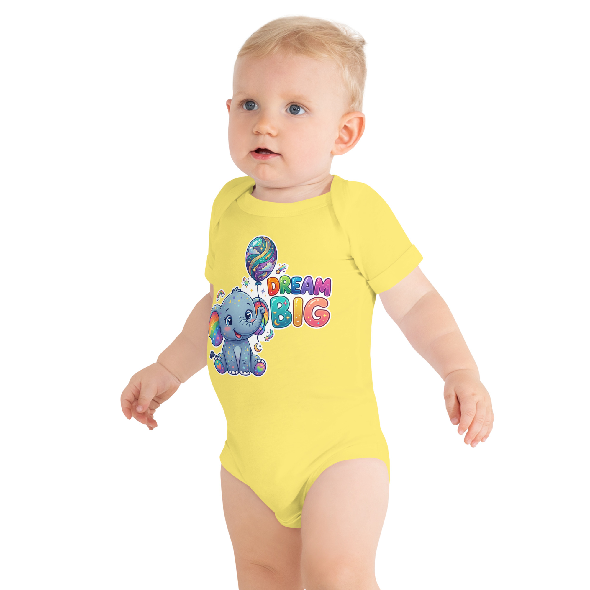 Dream Big Elephant Baby short sleeve one piece - Image 12