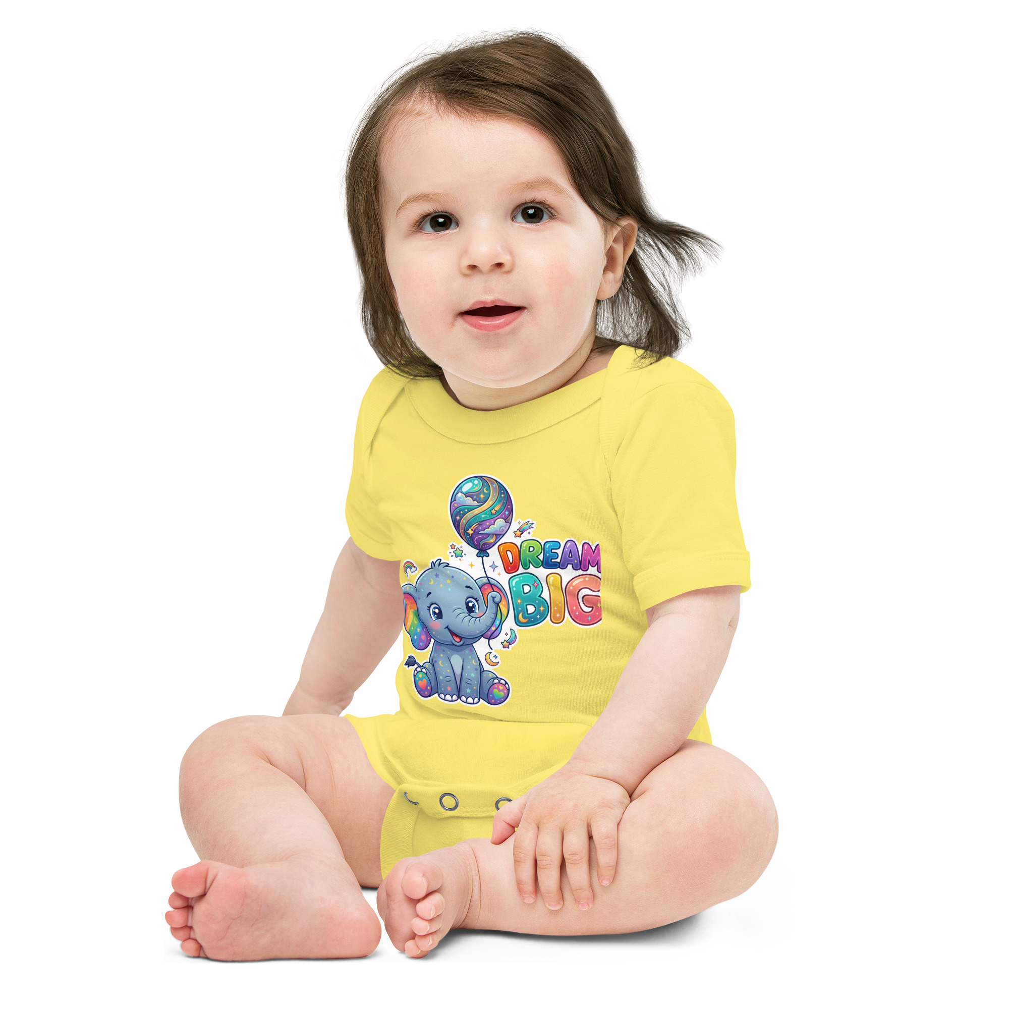 Dream Big Elephant Baby short sleeve one piece - Image 13