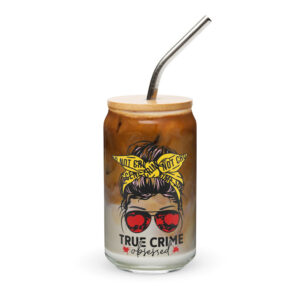 True Crime Obsessed Can-shaped glass