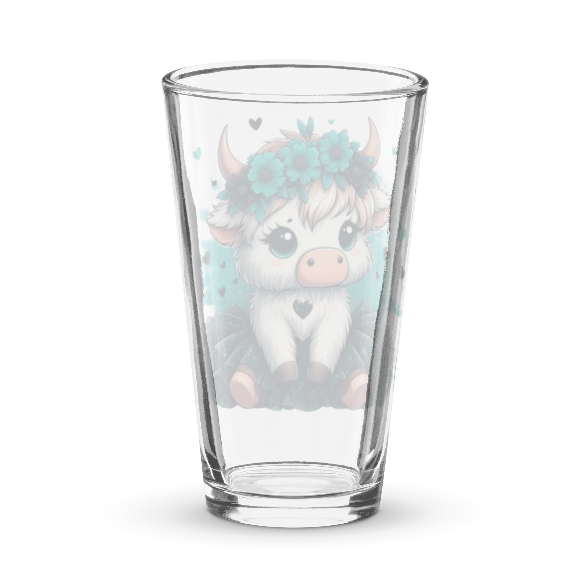 Blue Highland Cow Shaker pint glass - Image 2