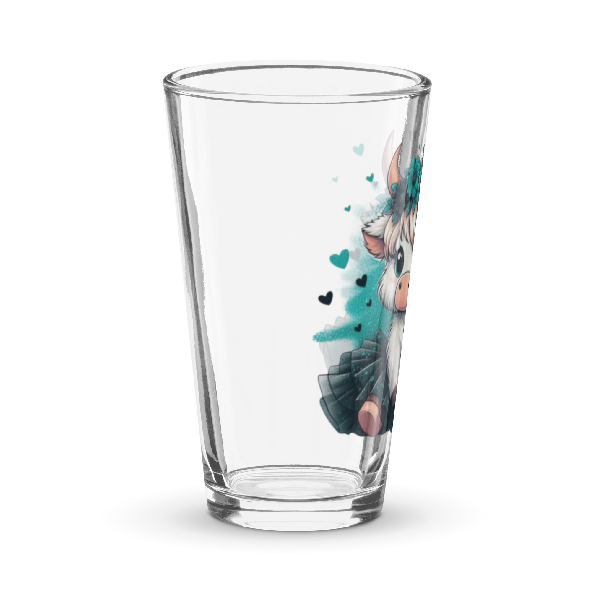 Blue Highland Cow Shaker pint glass - Image 3