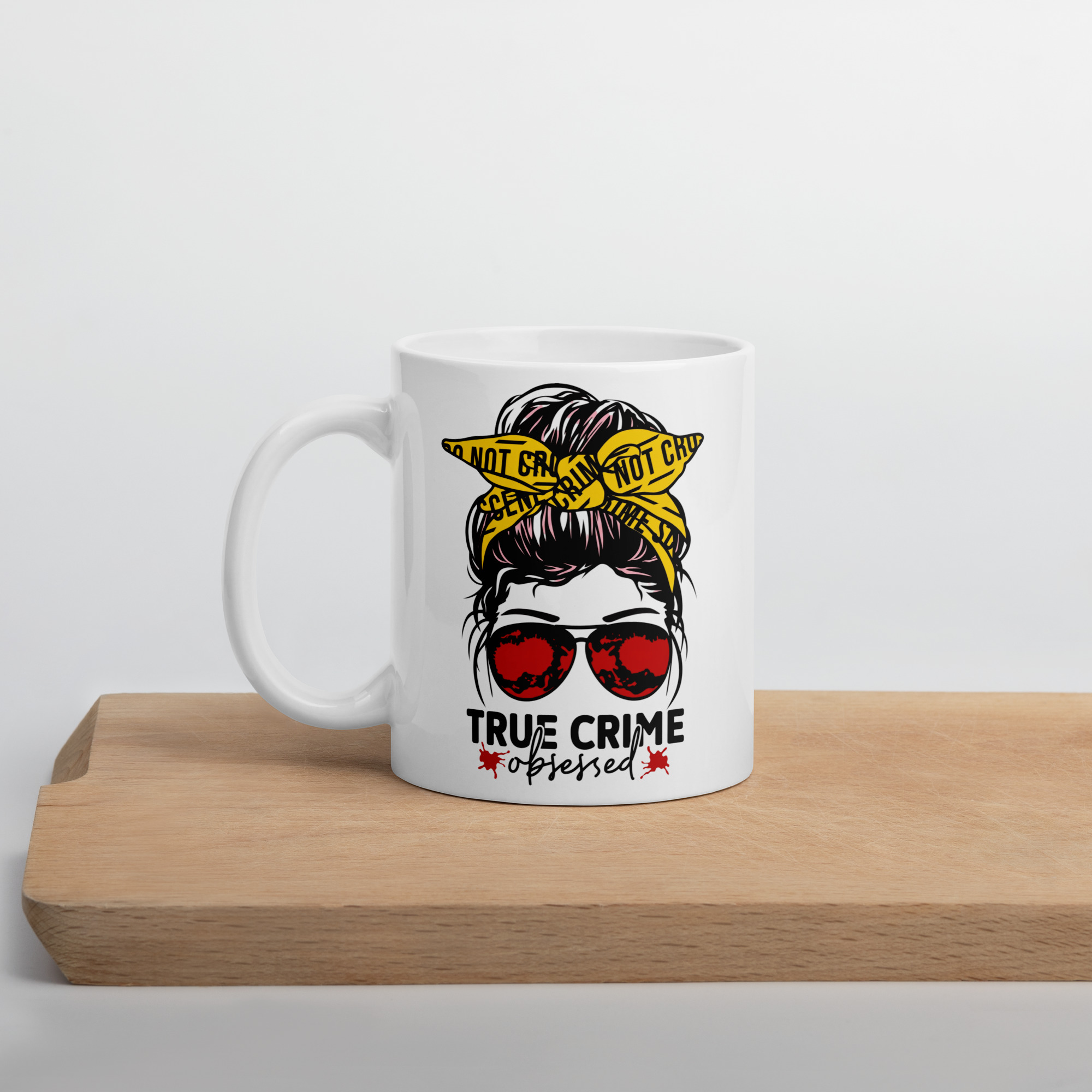 True Crime Obsessed White glossy mug - Image 2