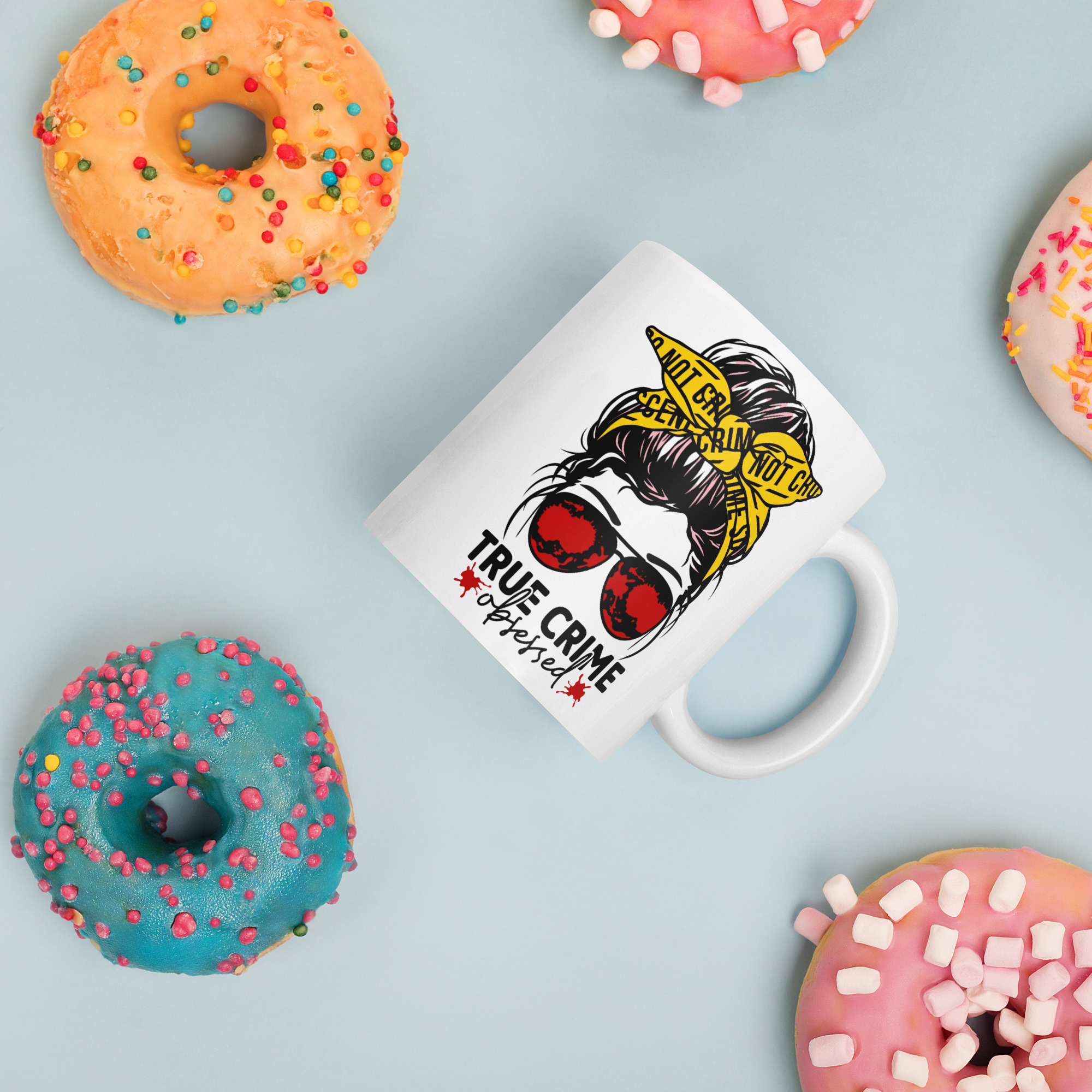 True Crime Obsessed White glossy mug - Image 4