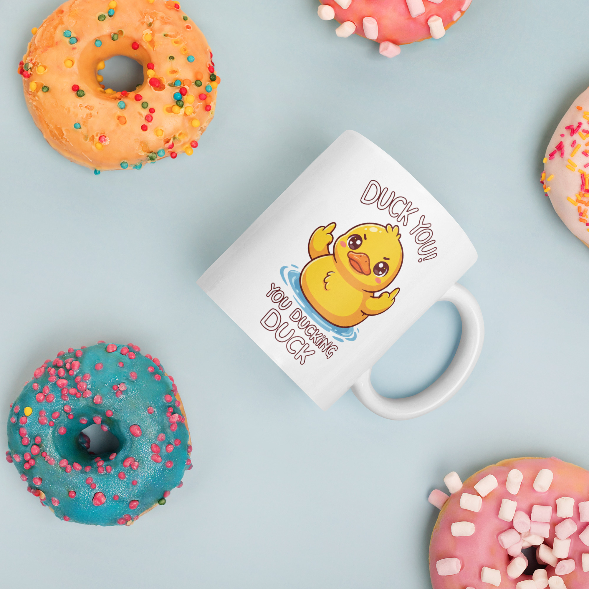 Duck you, You Ducking Duck White glossy mug - Image 4