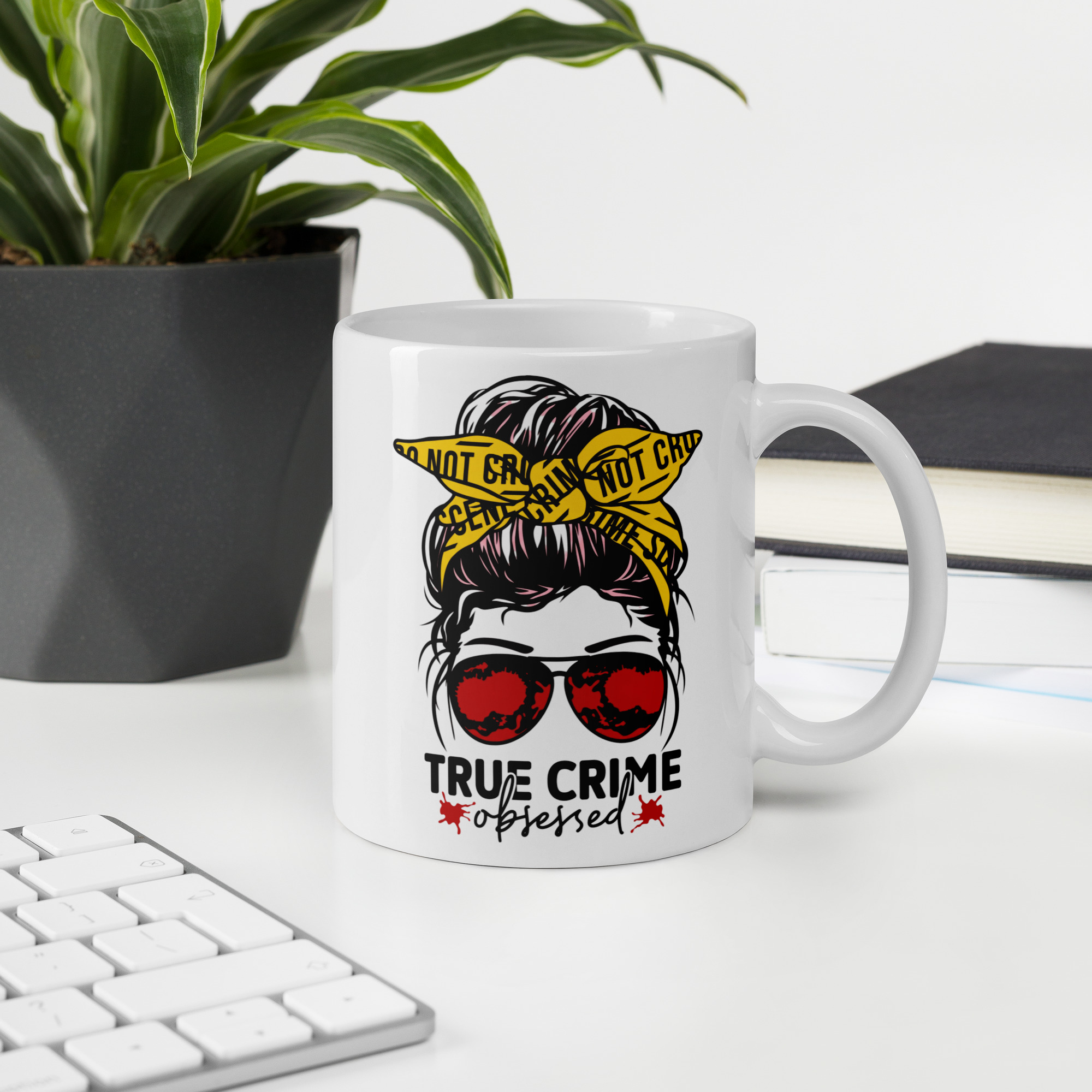 True Crime Obsessed White glossy mug - Image 3