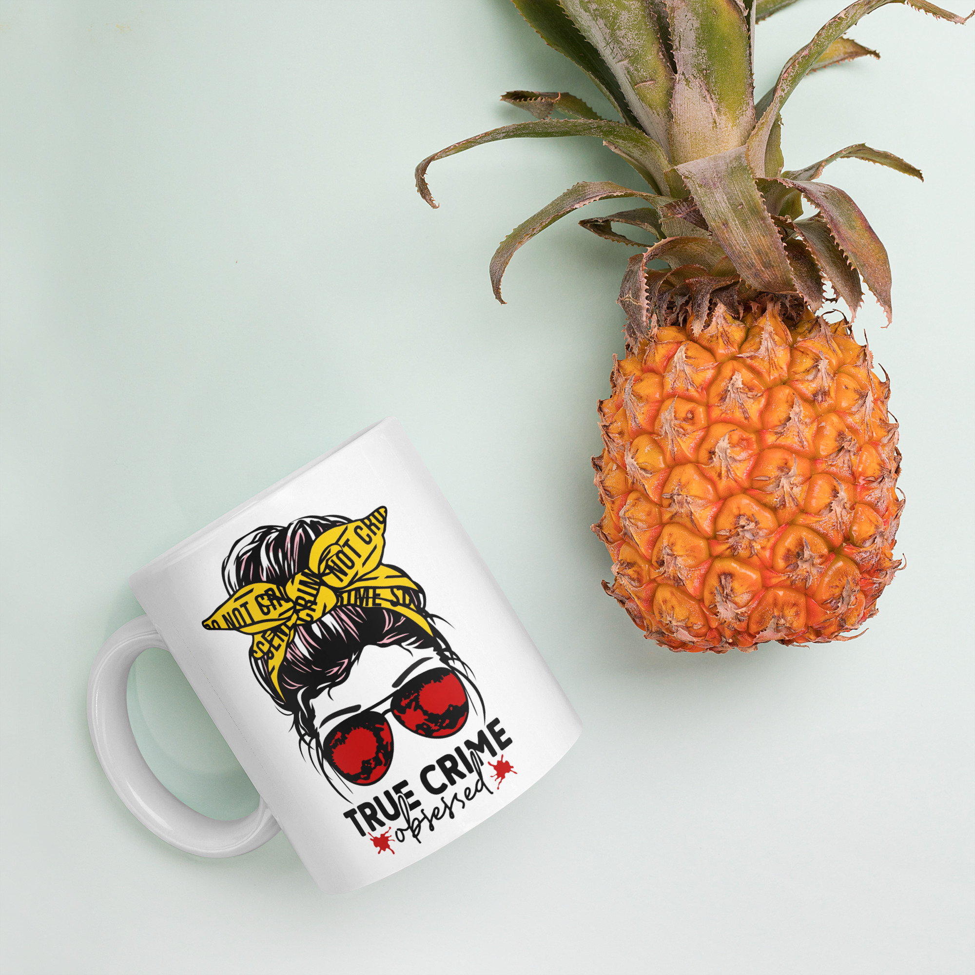 True Crime Obsessed White glossy mug - Image 5