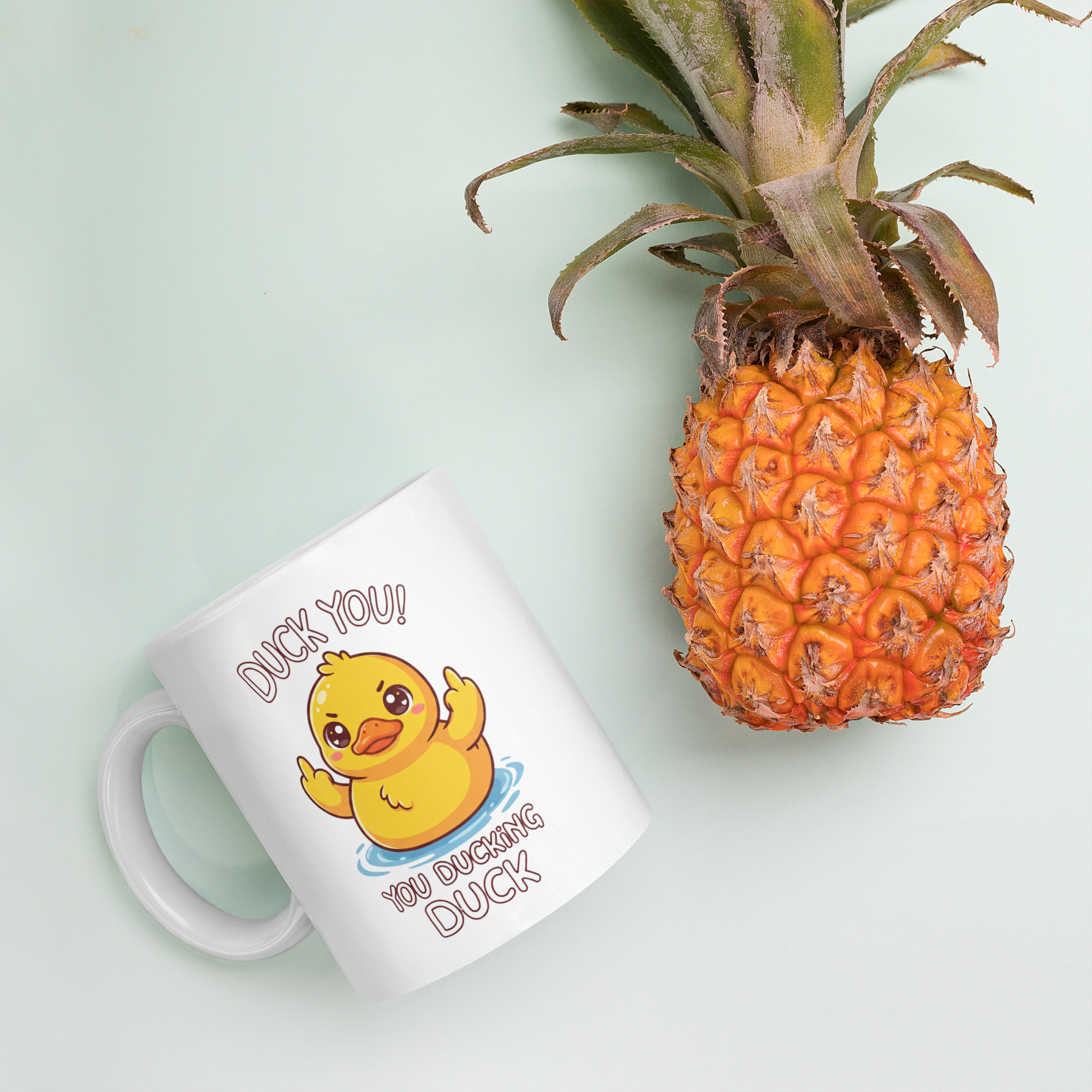 Duck you, You Ducking Duck White glossy mug - Image 5