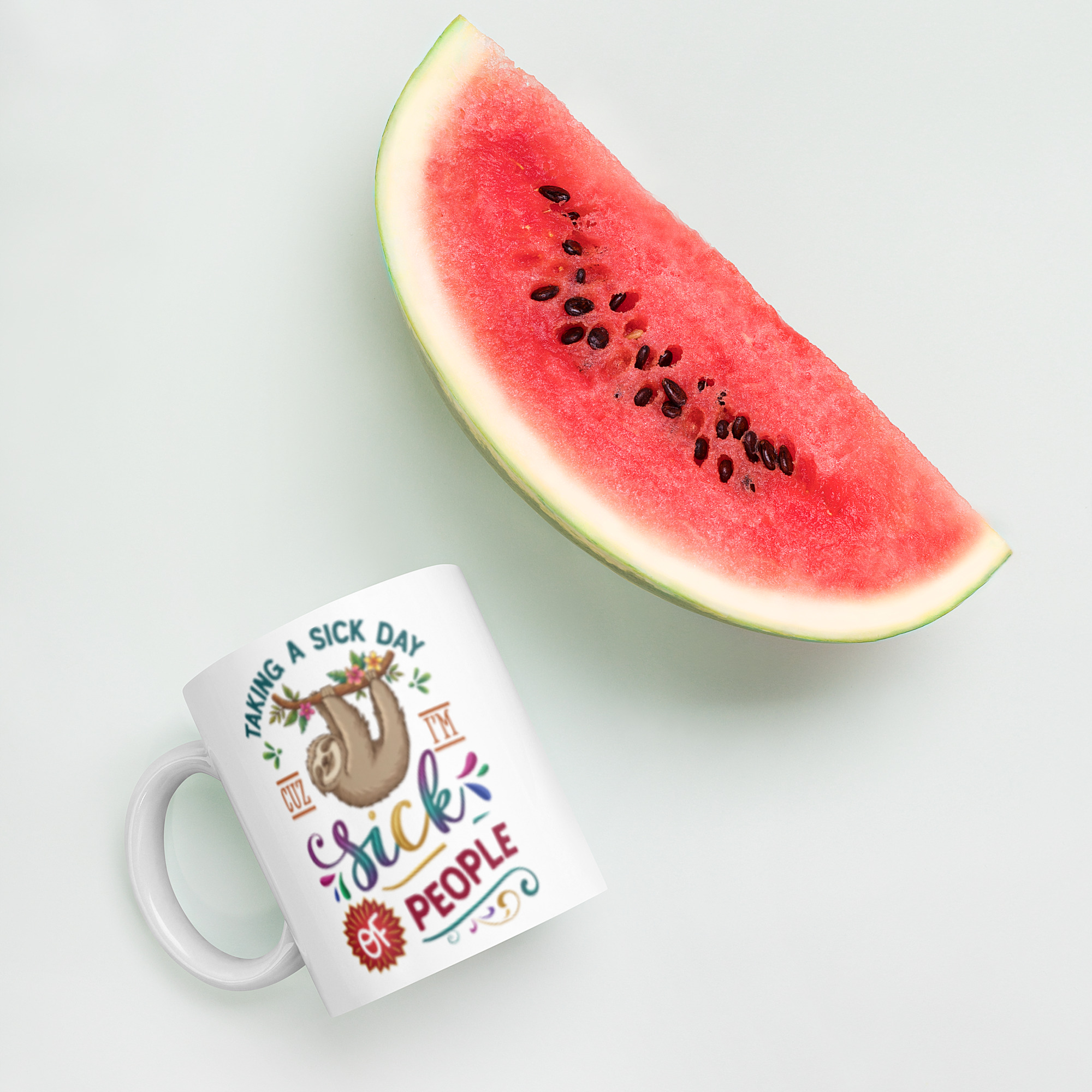 Taking A Sick Day White glossy mug - Image 6
