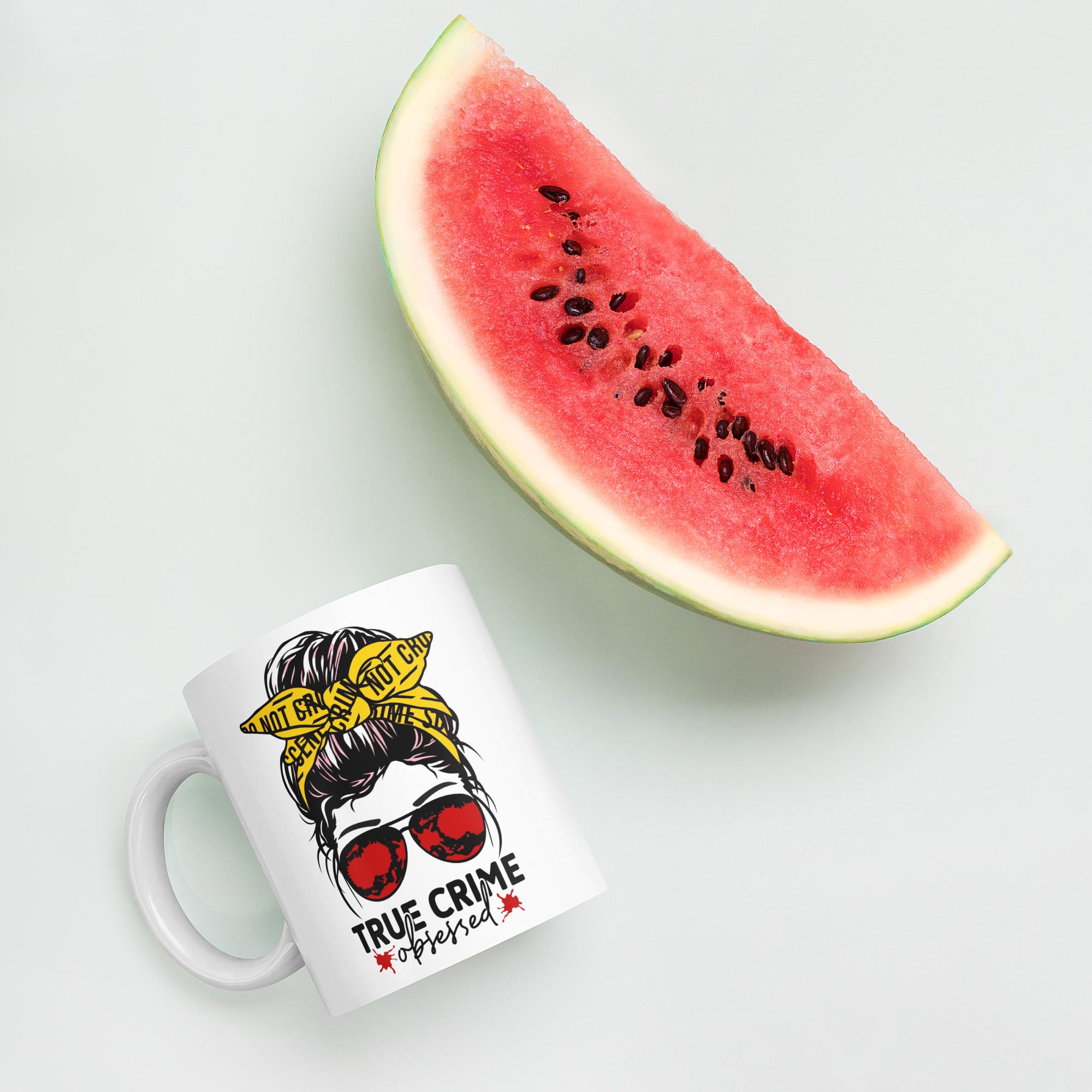 True Crime Obsessed White glossy mug - Image 6