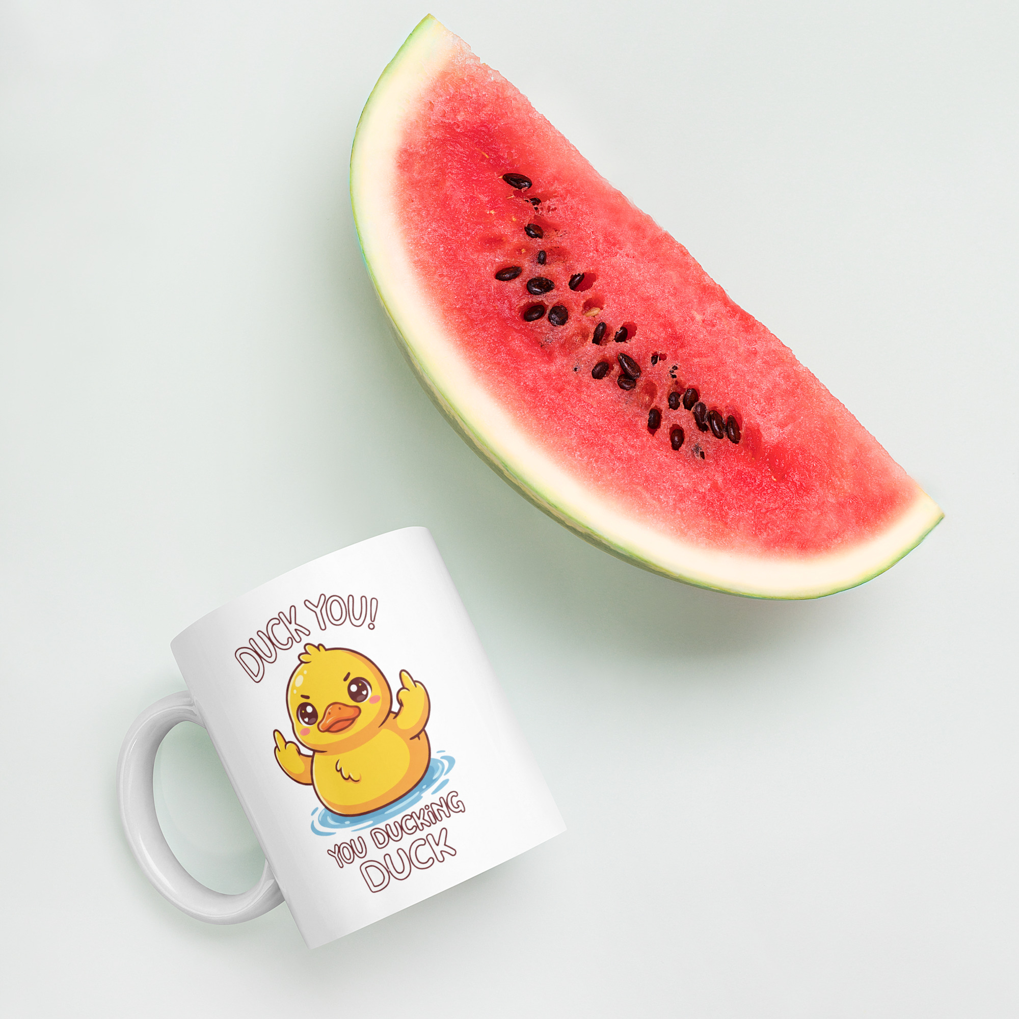 Duck you, You Ducking Duck White glossy mug - Image 6