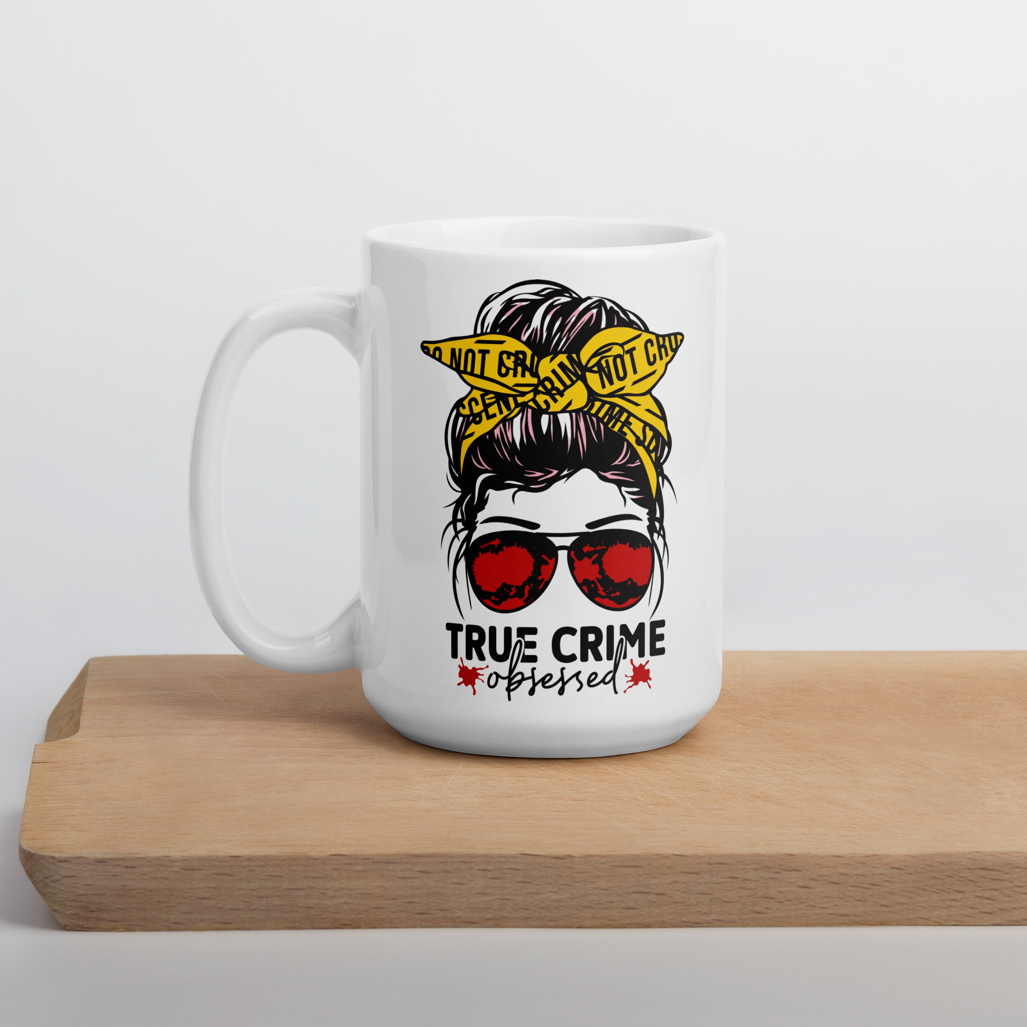 True Crime Obsessed White glossy mug - Image 7