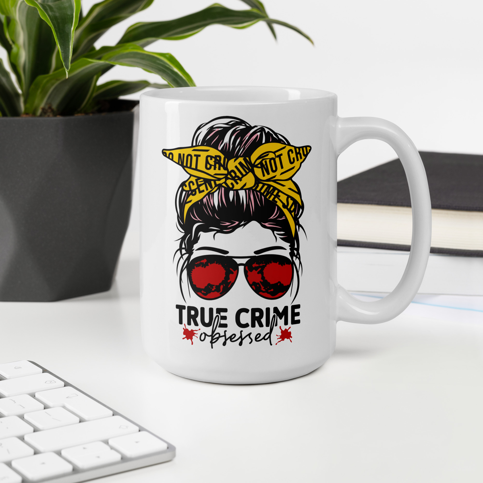 True Crime Obsessed White glossy mug - Image 8