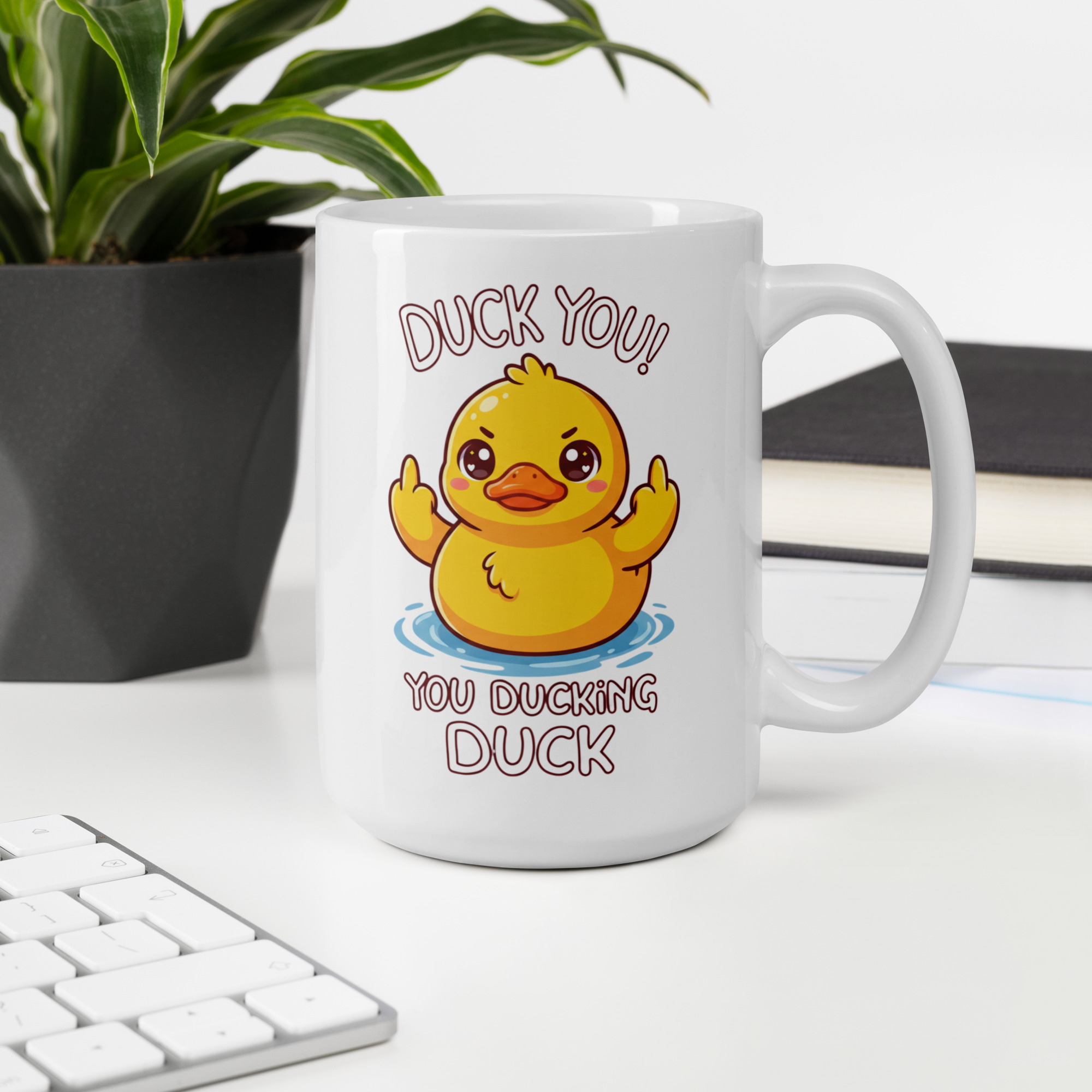 Duck you, You Ducking Duck White glossy mug - Image 8