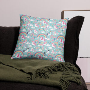 Unicorn and Rainbows Pillow Case
