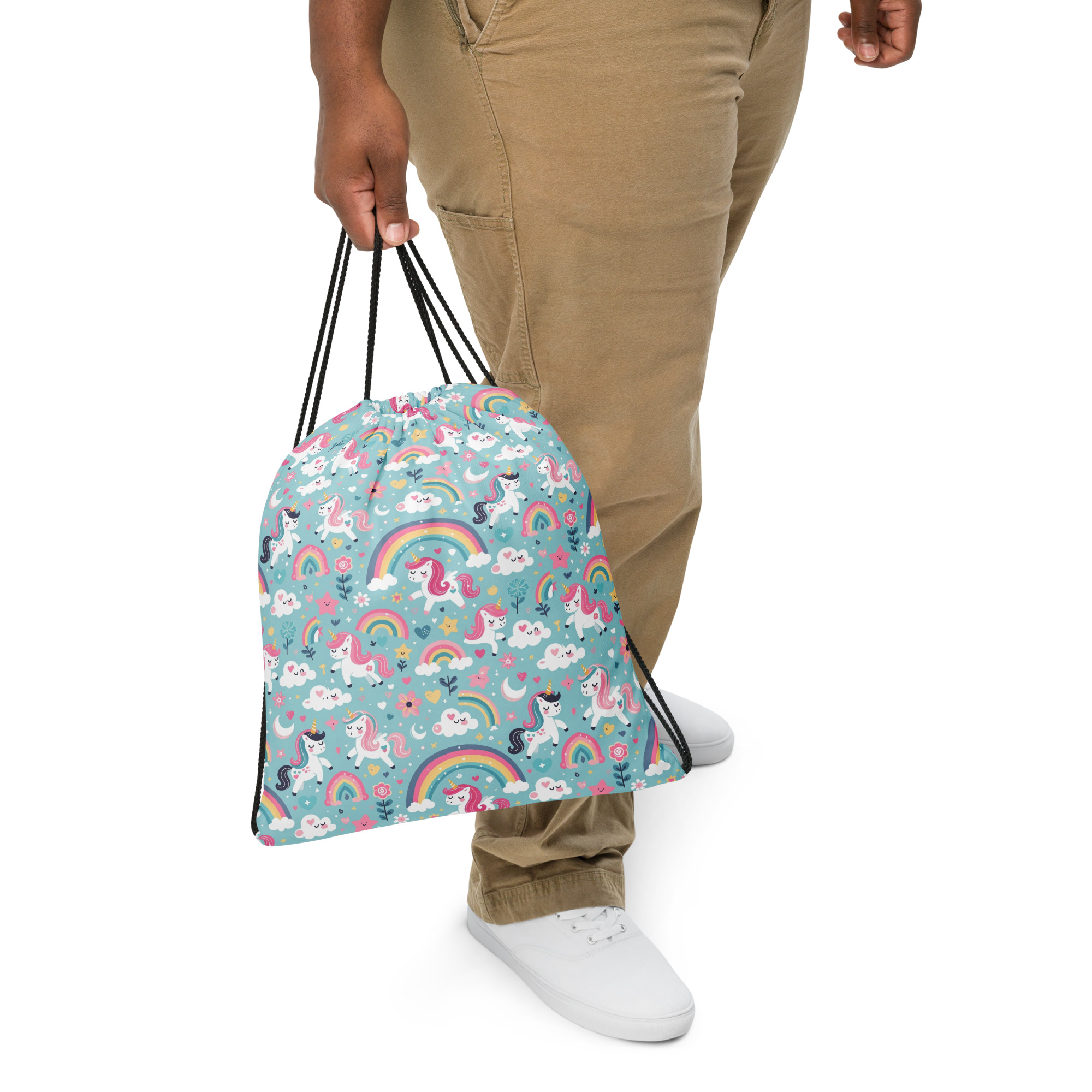 Rainbows and Unicorns Drawstring bag - Image 2