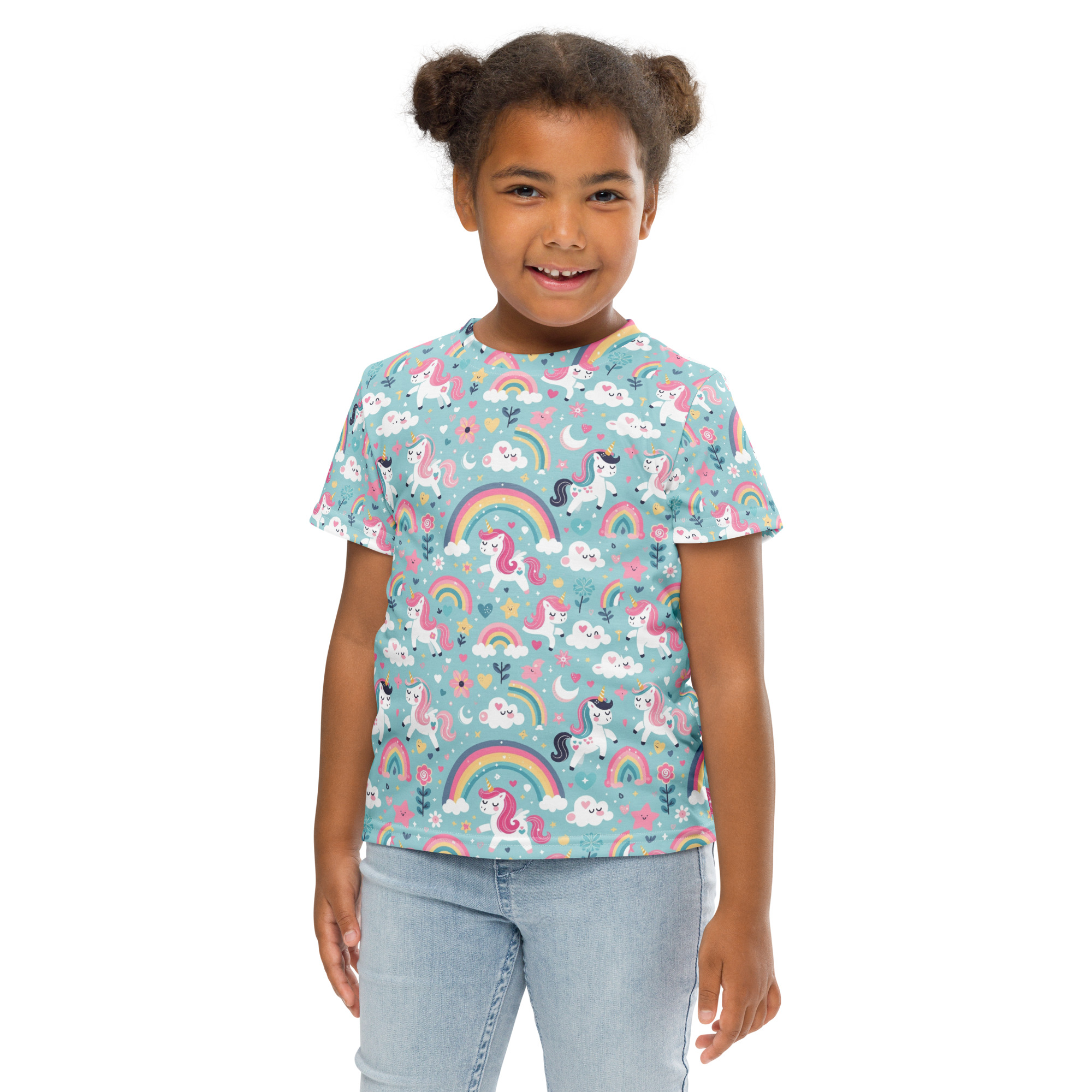 Rainbows and Unicorns Kids crew neck t-shirt - Image 3
