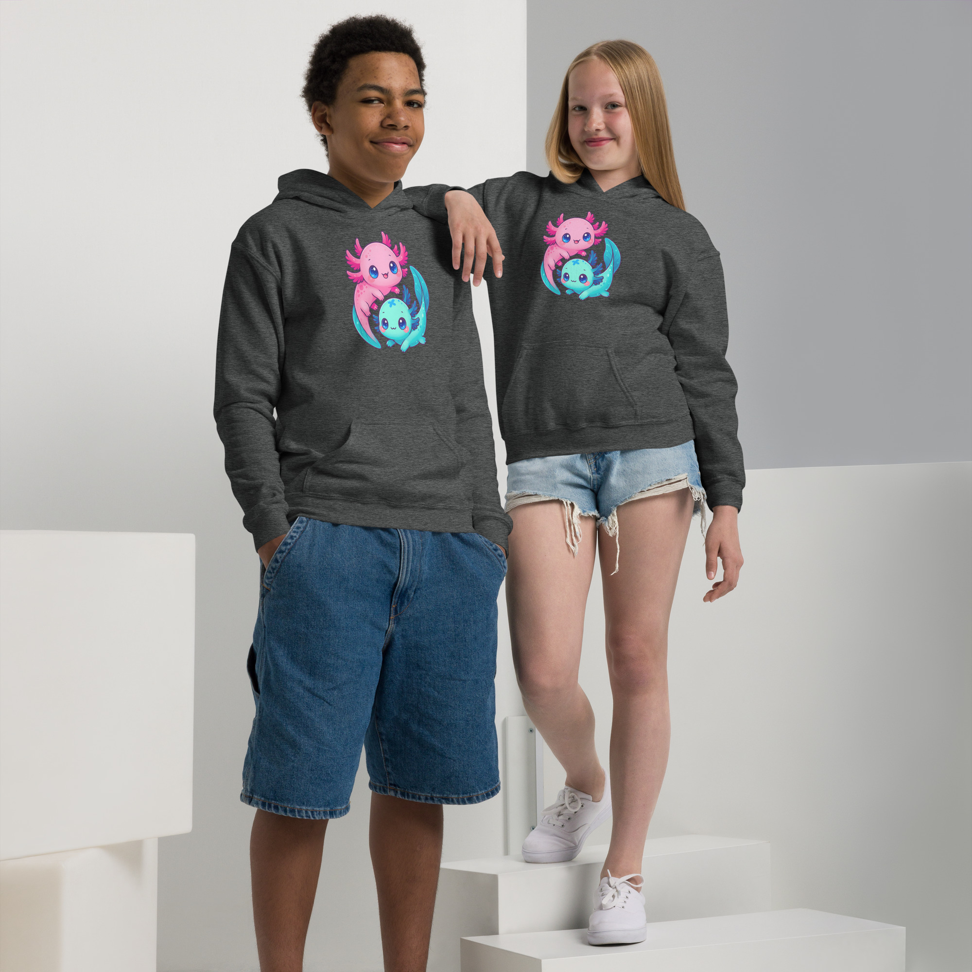 Axolotl Youth heavy blend hoodie - Image 10