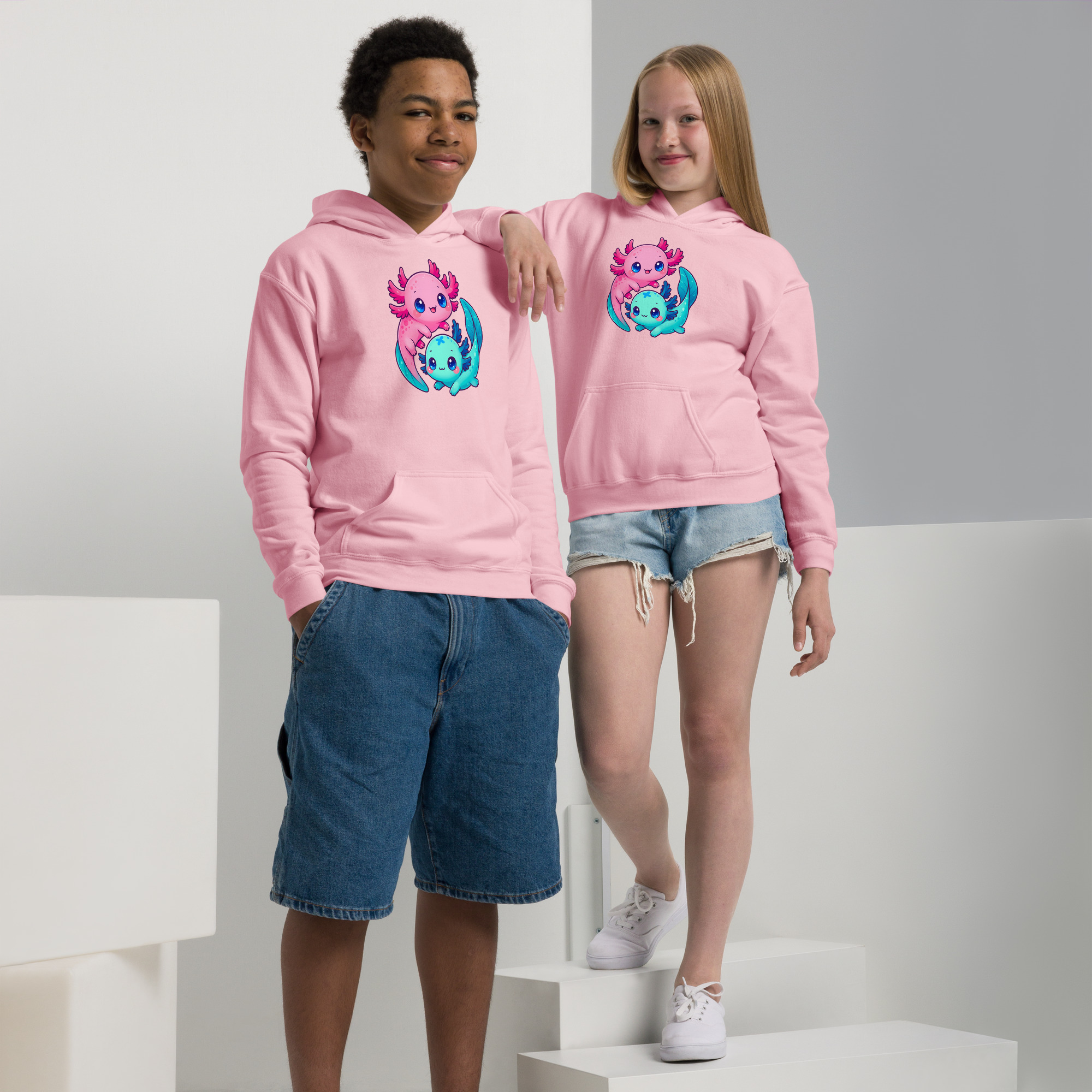 Axolotl Youth heavy blend hoodie - Image 13