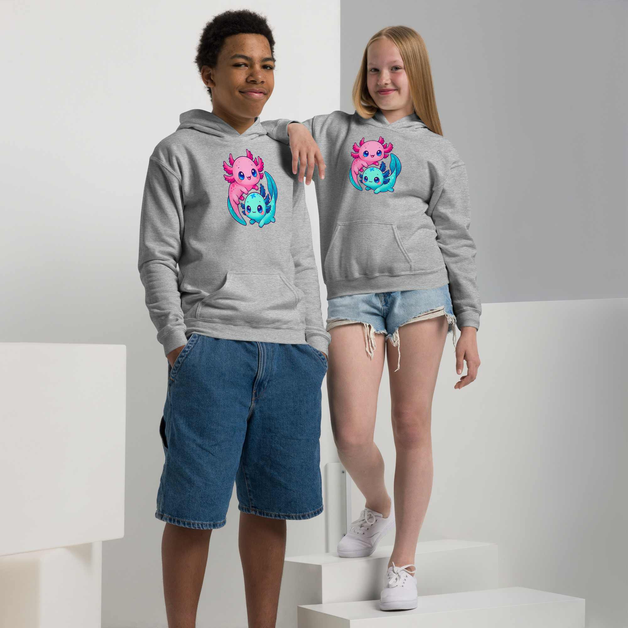 Axolotl Youth heavy blend hoodie - Image 14