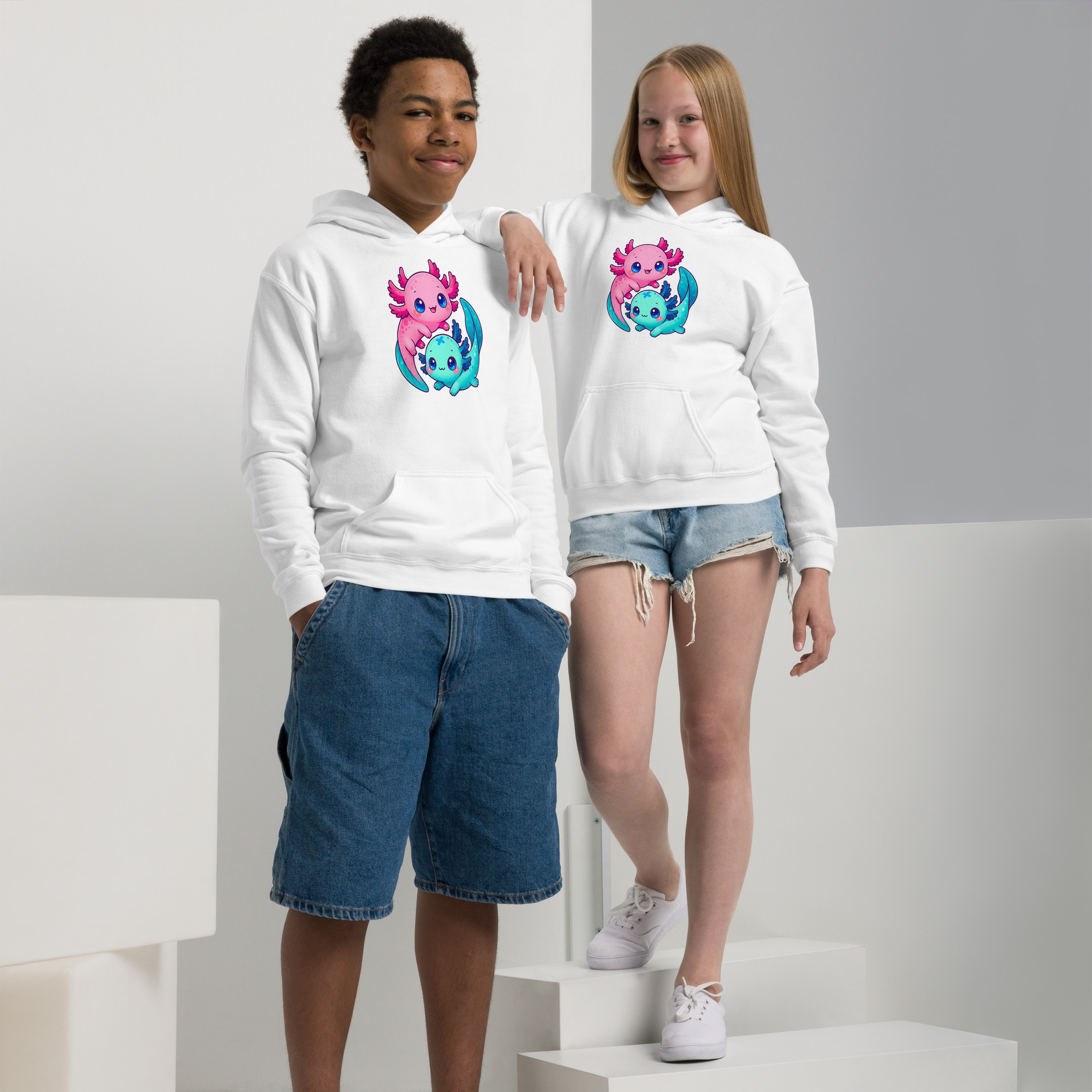 Axolotl Youth heavy blend hoodie - Image 15