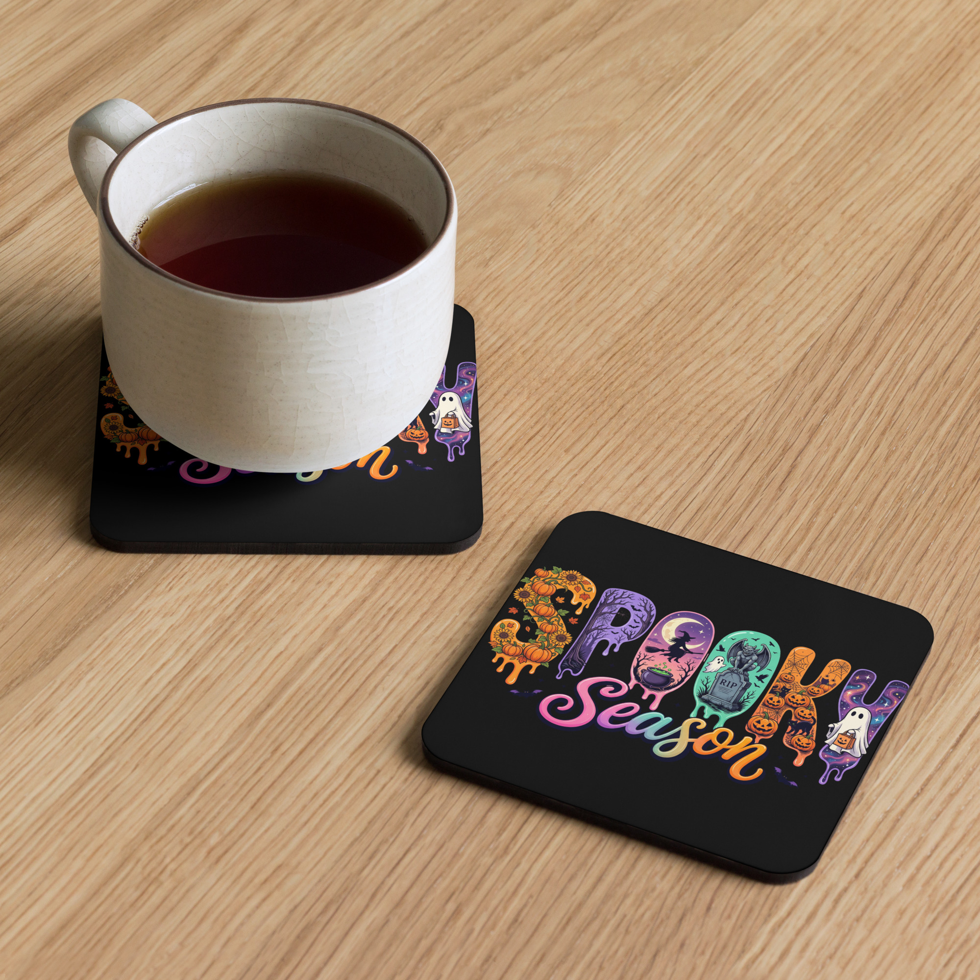 Spooky Season Cork-back coaster