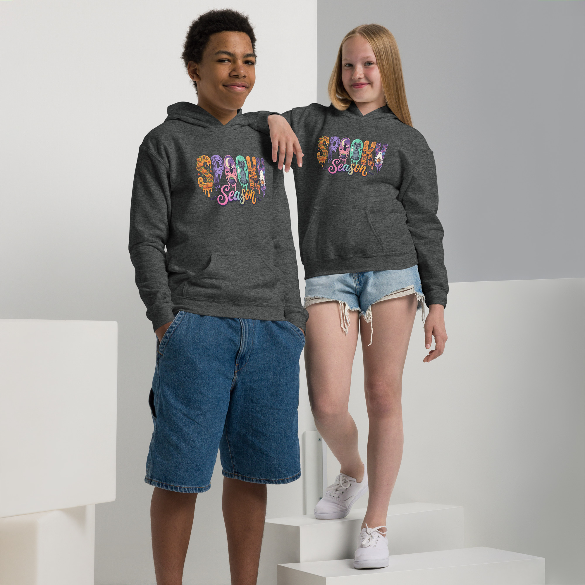 Spooky Season Youth heavy blend hoodie - Image 3